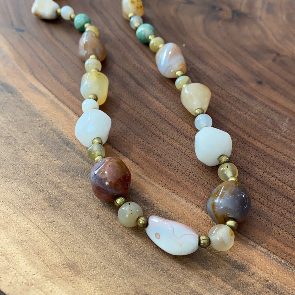 Vintage 1960s multi color stone necklace